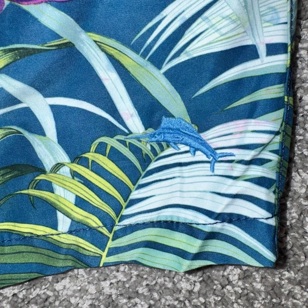 Tommy Bahama Relax Swim Trunks Mens Tropical Orchid Teal Pink XXL NEW